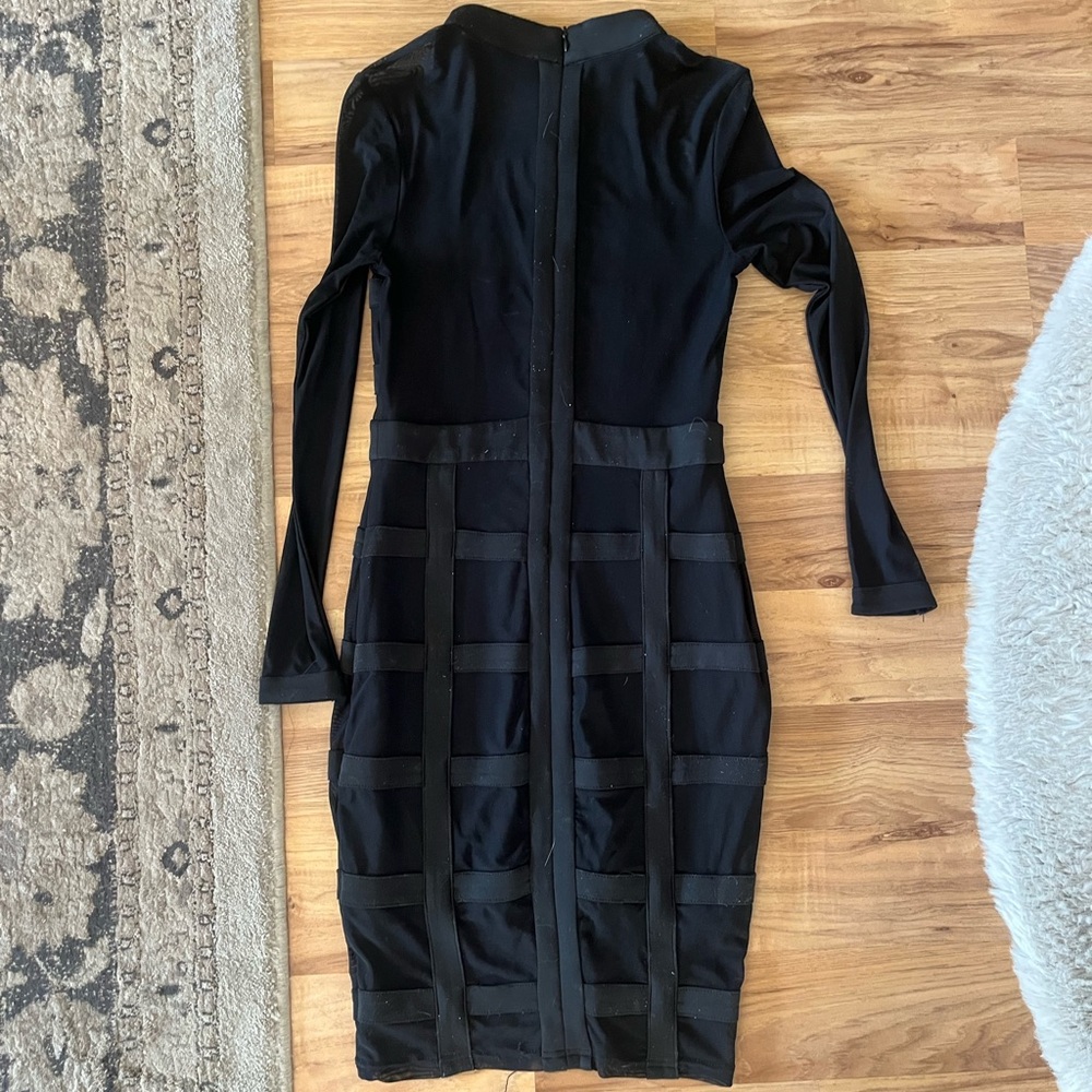 Black Mesh Windsor Midi Dress - Picture 3 of 4